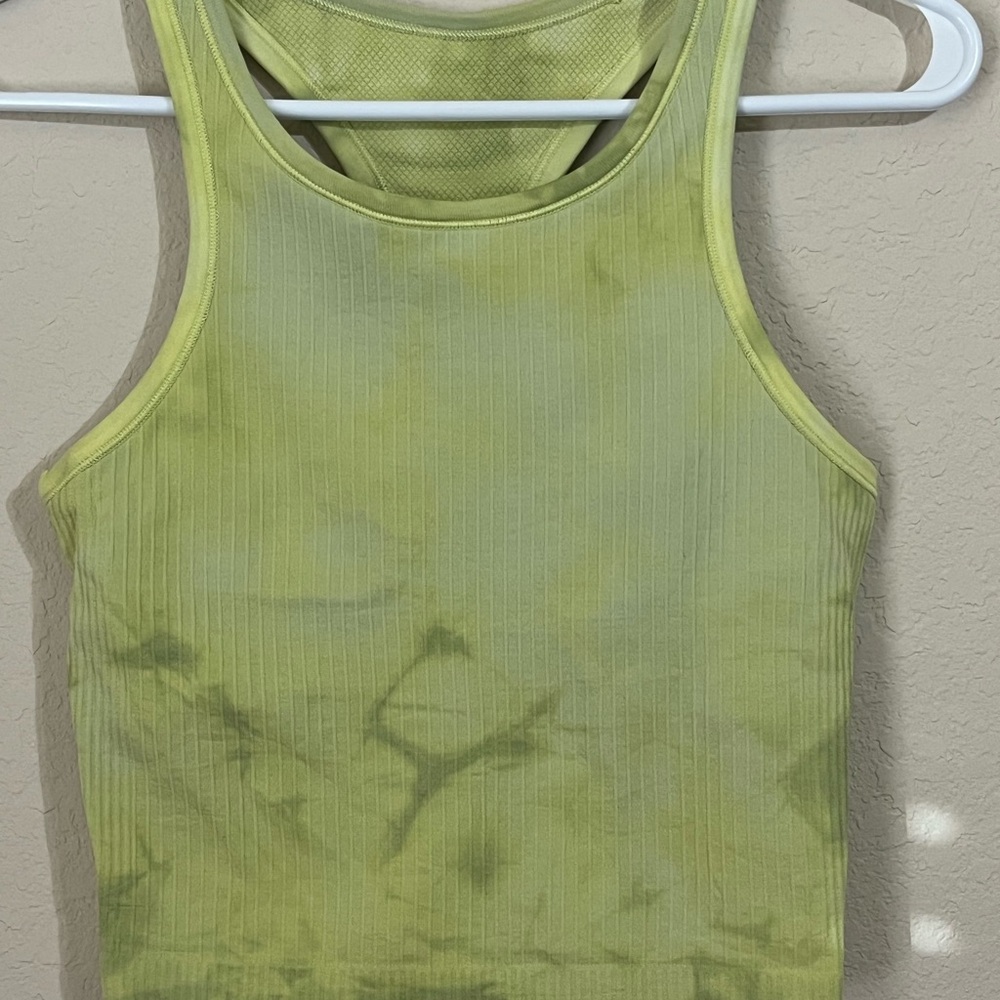 lululemon athletica Yellow-Green Ribbed Racerback Tank